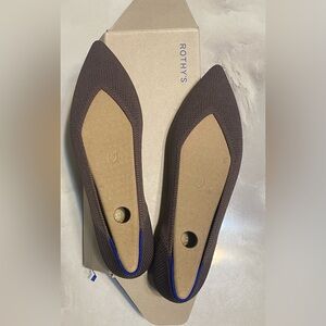 Rothy's Brown Flats with Blue Accents